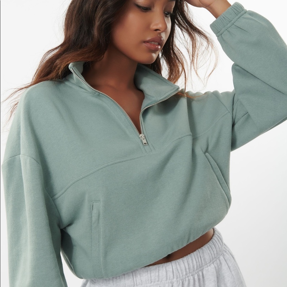 Garage green quarter zip sweater - Picture 5 of 5